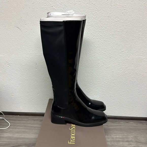 Franco Sarto Giselle Knee High Boot In Black Patent Leather / Black Leather - Picture 8 of 14